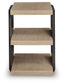 Rylandyn - Rectangular End Table - Black / Light Brown