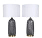 Midnight Weave Art Glass & Metal Table Lamp (Set of 2) - Midnight Weave Art Glass