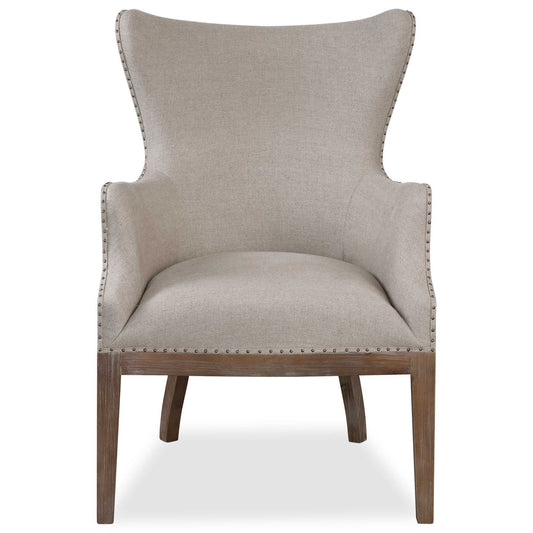 Adiris - Accent Chair - Brown / White / Woodtone