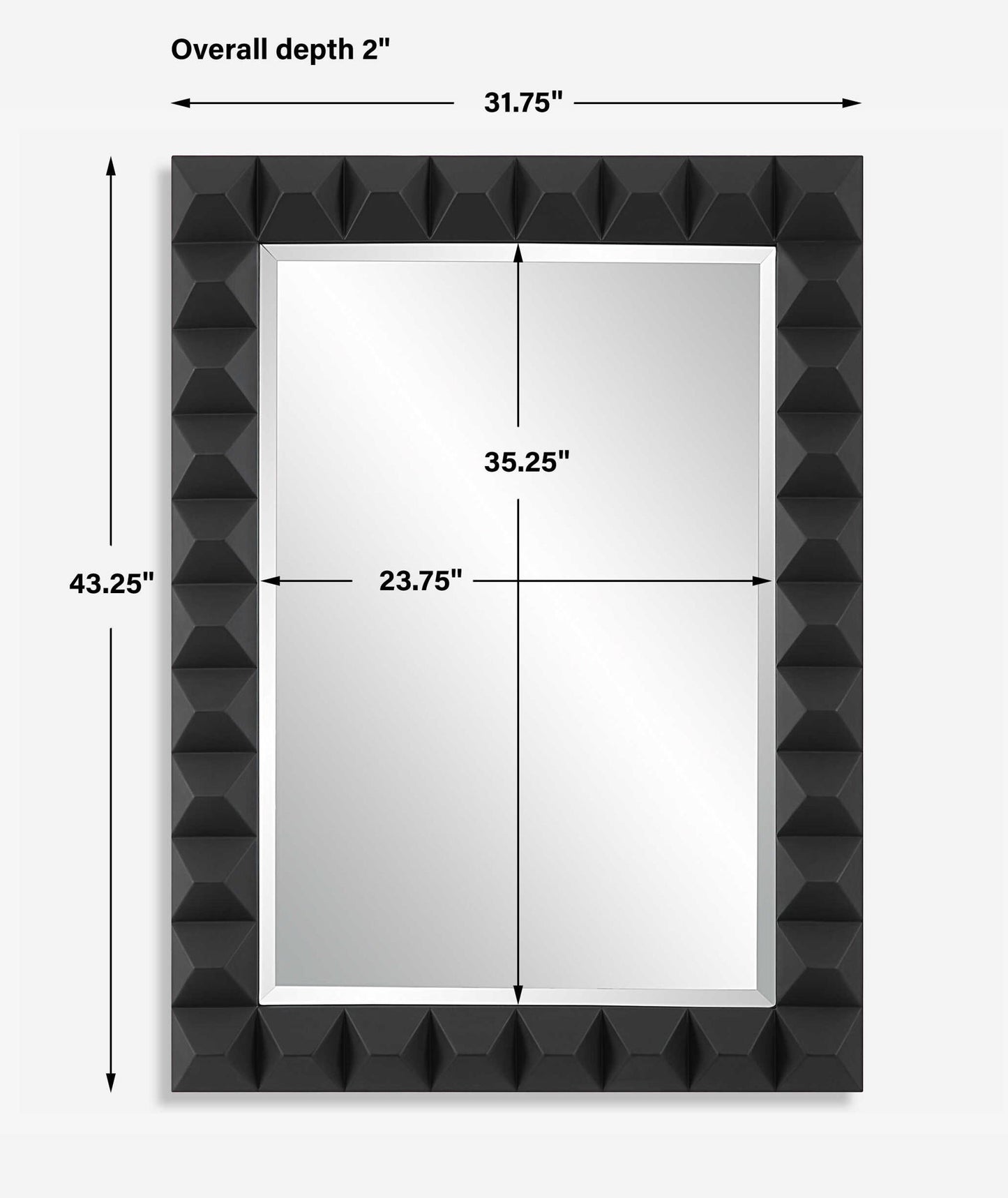 Studded - Mirror - Black