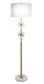 "Crystal Bloom I" Metal And Crystal Floor Lamp - Soft Gold / Clear Crystal / White Marble