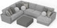Canyon - 4 Piece Sectional With Cuddler Seat Cushions, Included Accent Pillows And Cocktail Ottoman (Right Side Facing Chaise) - Platinum