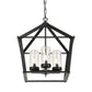 Evanston - 4 Light Indoor-Outdoor Pendant - Black