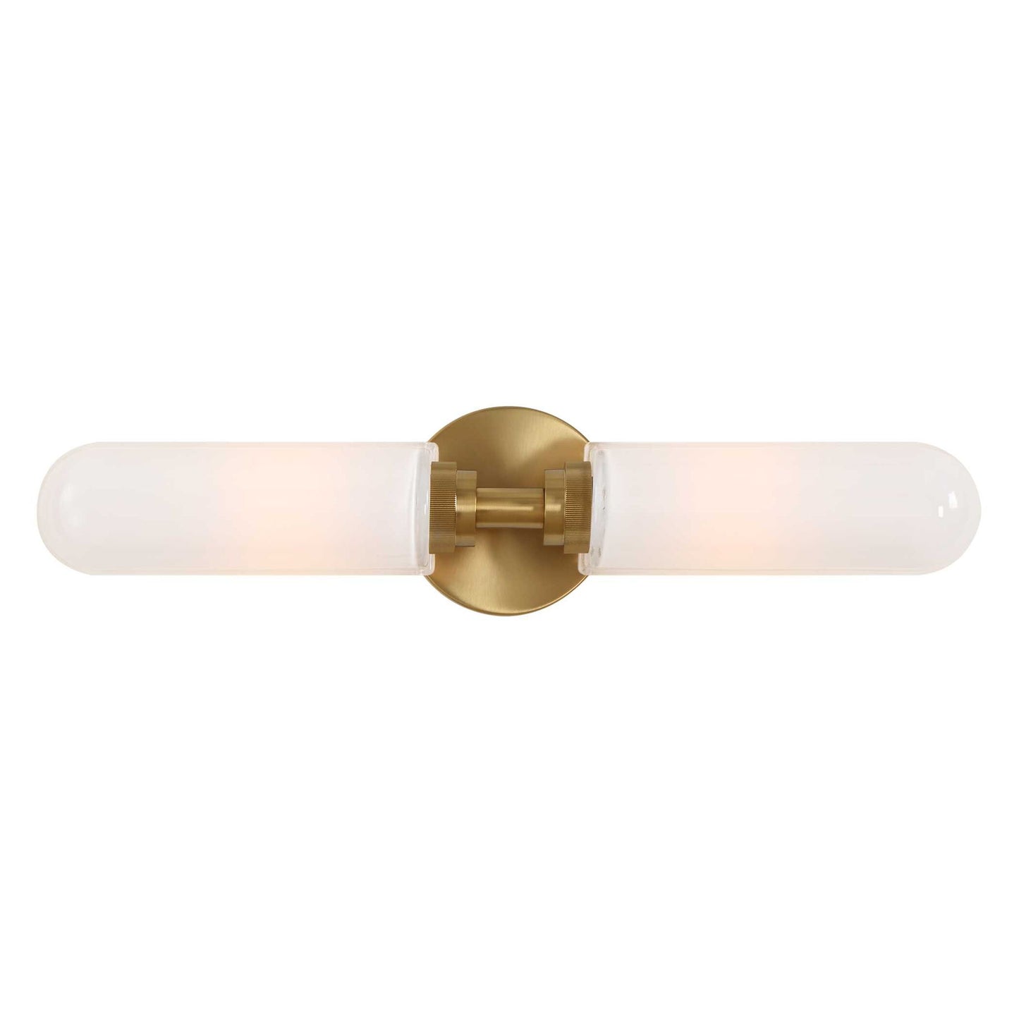 Wellsville - 2 Light Brass Sconce - White / Gold