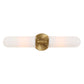 Wellsville - 2 Light Brass Sconce - White / Gold