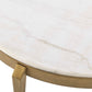 Tylan - Round Marble Coffee Table - Brass / White