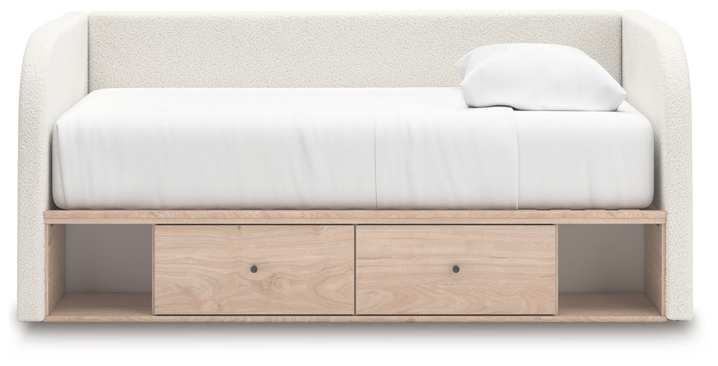 Arloster - 3 Pc. - Twin Day Bed With Storage, Dresser And Nightstand - White