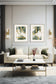 "Golden Strokes I" Hand-Embellished Canvas Framed Under Acrylic - Gold / Green / White