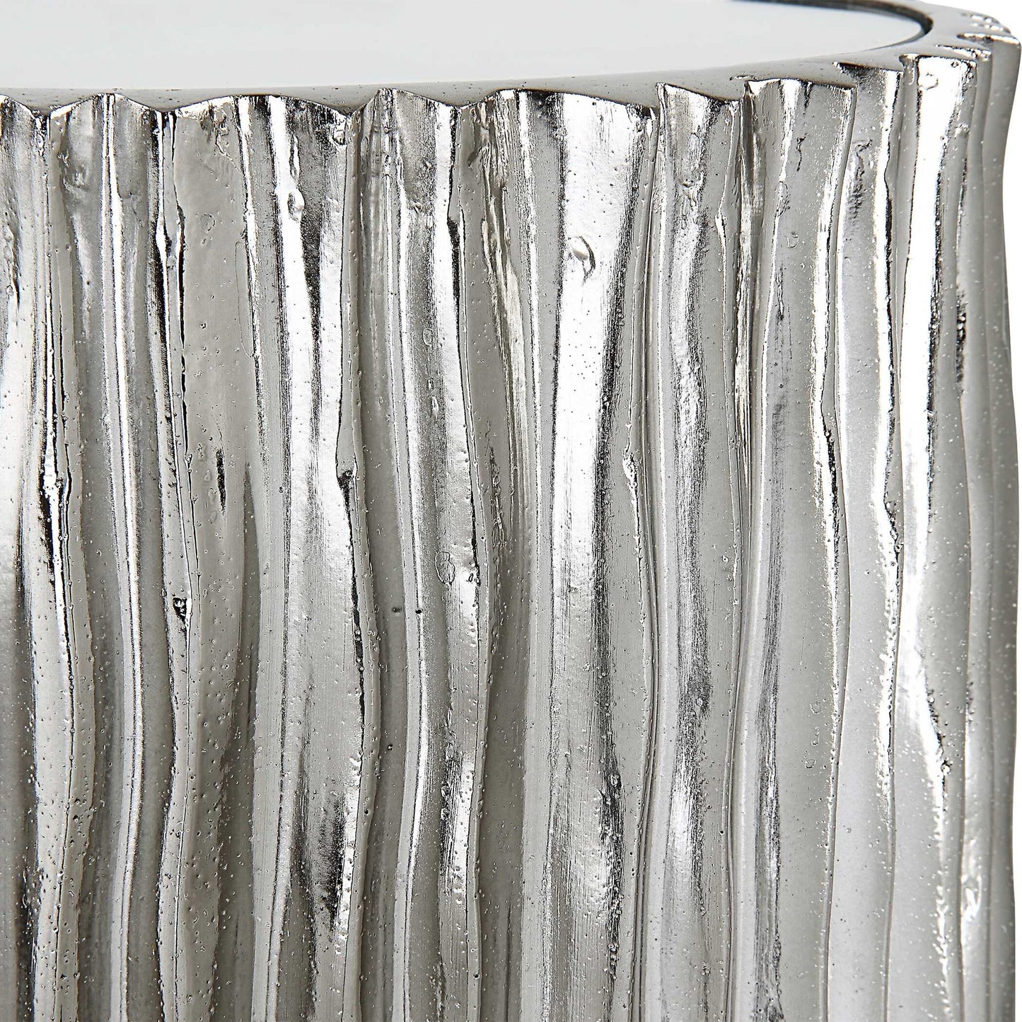 Echo - Modern Nickel Drink Table - Pearl Silver