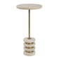 Adames - Travertine Drink Table - Brass / White