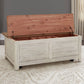 Farmhouse Reimagined - Storage Trunk - Antique White / Chestnut Tops