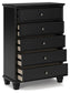 Lanolee - Five Drawer Chest - Black
