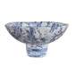 Indigo - Marble Pedestal Bowl - Blue,White