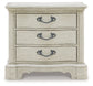 Arlendyne - Three Drawer Night Stand - Antique White