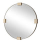 Russo - Travertine Round Mirror - Bronze / Brown / Gold