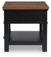 Wildenauer - Rectangular End Table - Brown / Black