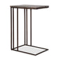 Theodore - Travertine Accent Table - Dark Brown