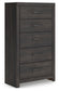 Hollivern - Five Drawer Chest - Dark Gray