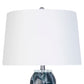 Tidal Elegance Art Glass & Crystal Table Lamp (Set of 2) - Deep Sea Swirl / Clear Crystal