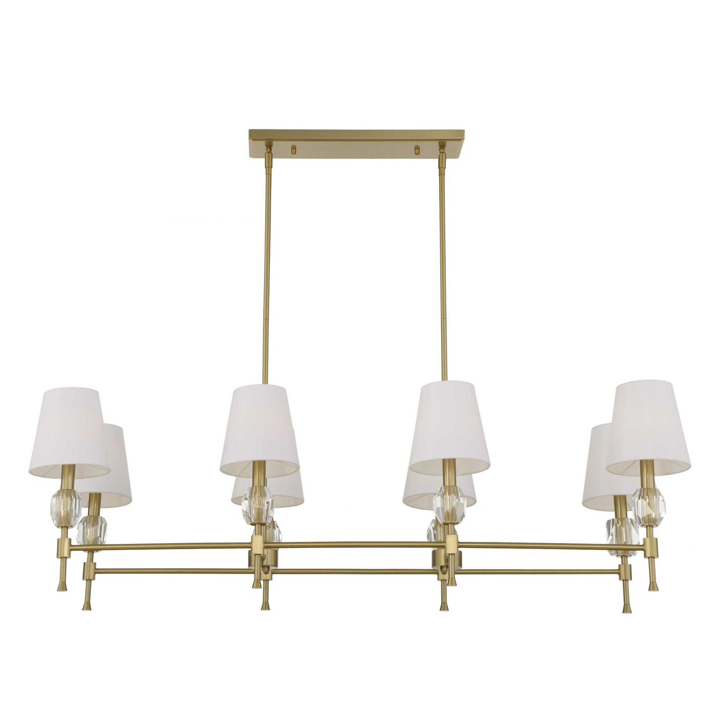 Arques - 8 Light Linear Chandelier - White / Gold