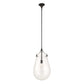 Dewdrop - 1 Light Glass Shade Pendant - Black