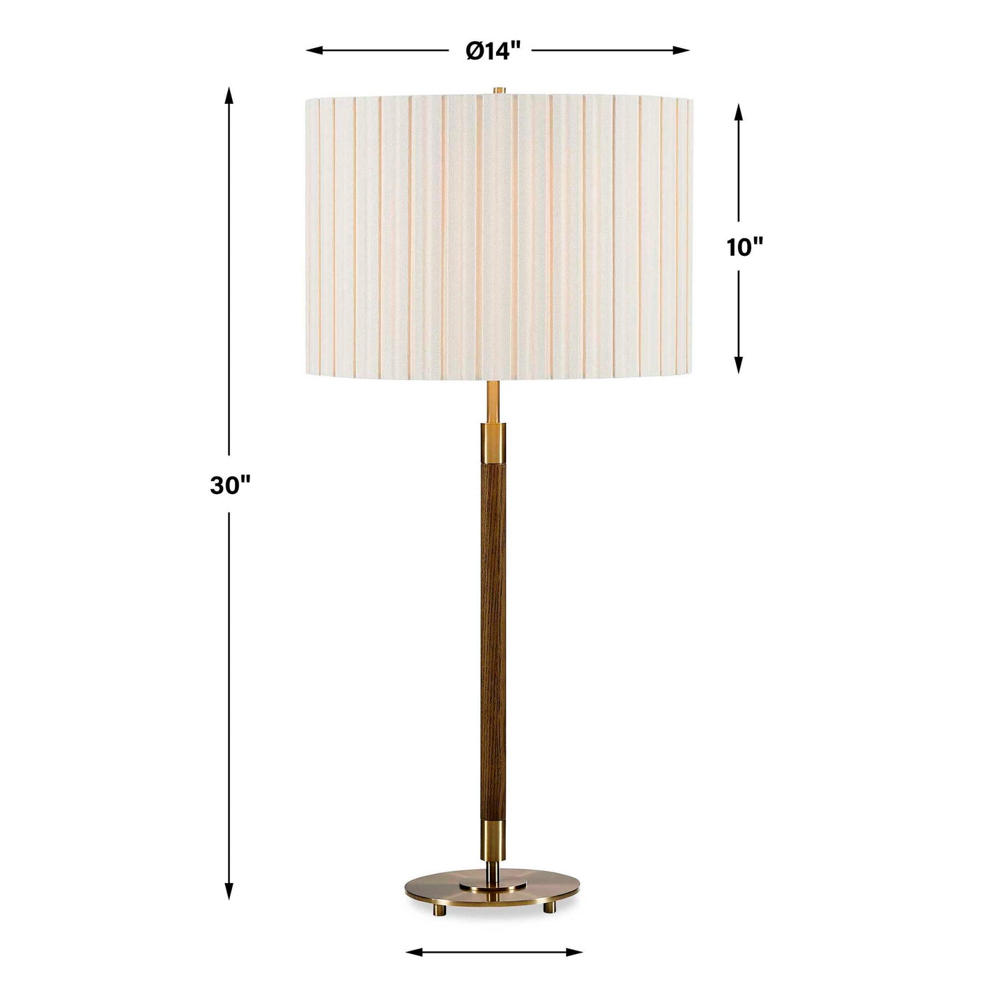 Iliana - Wood Table Lamp - Brass,Gold,Woodtone