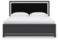 Zuraleus - Upholstered Panel Platform Bed With Roll Slats