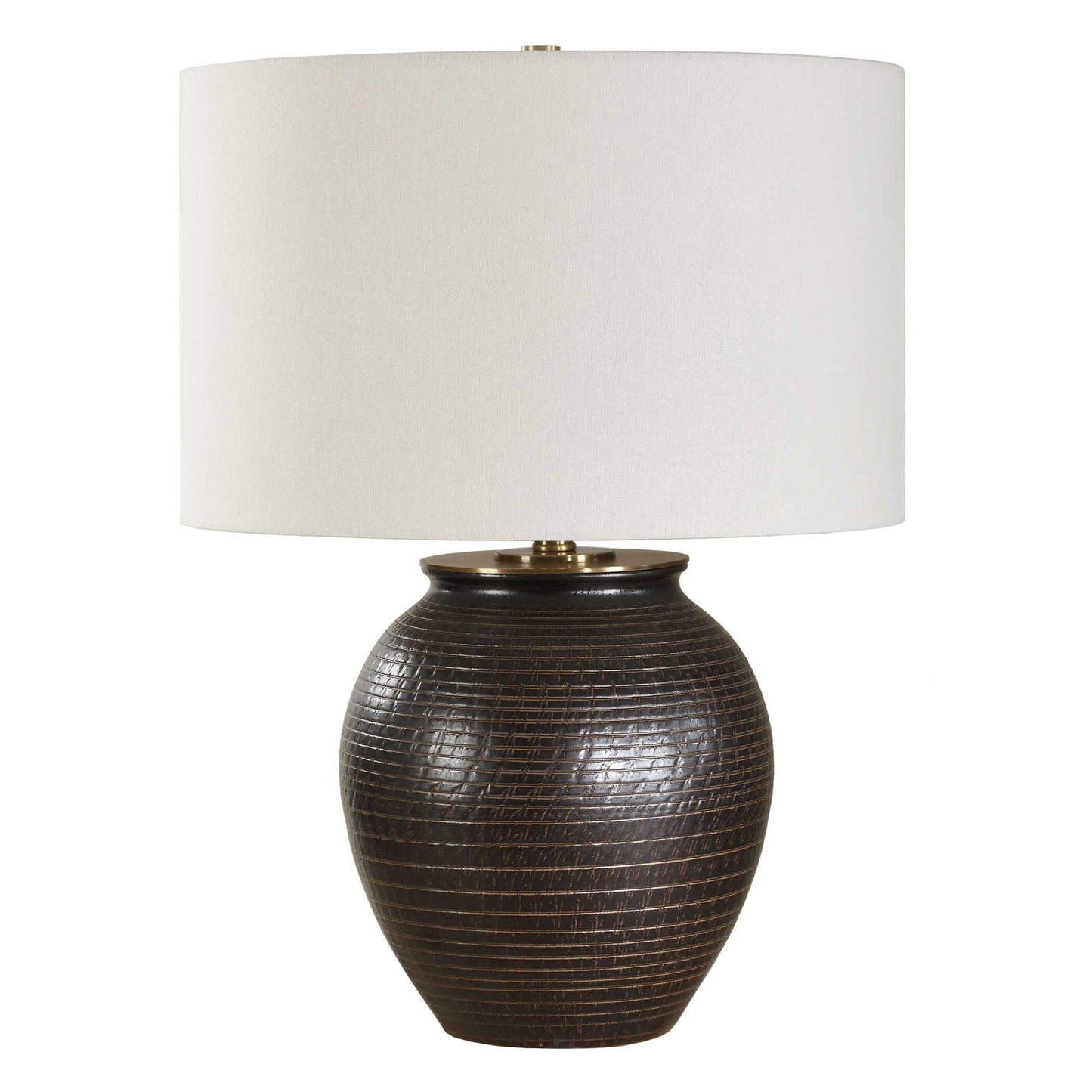 Hawkins - Ribbed Table Lamp - Bronze