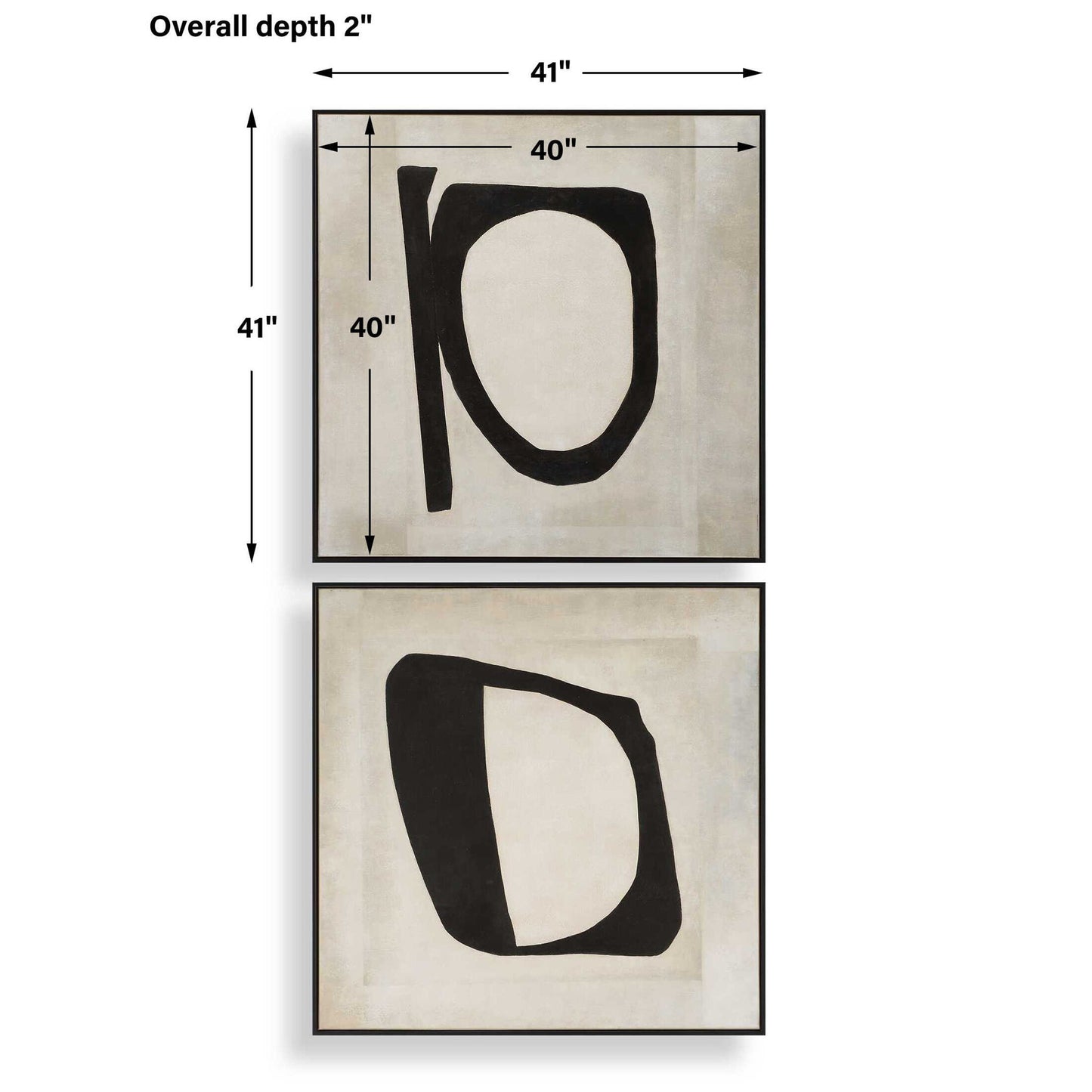 Characters - Abstract Art (Set of 2) - Black / Beige