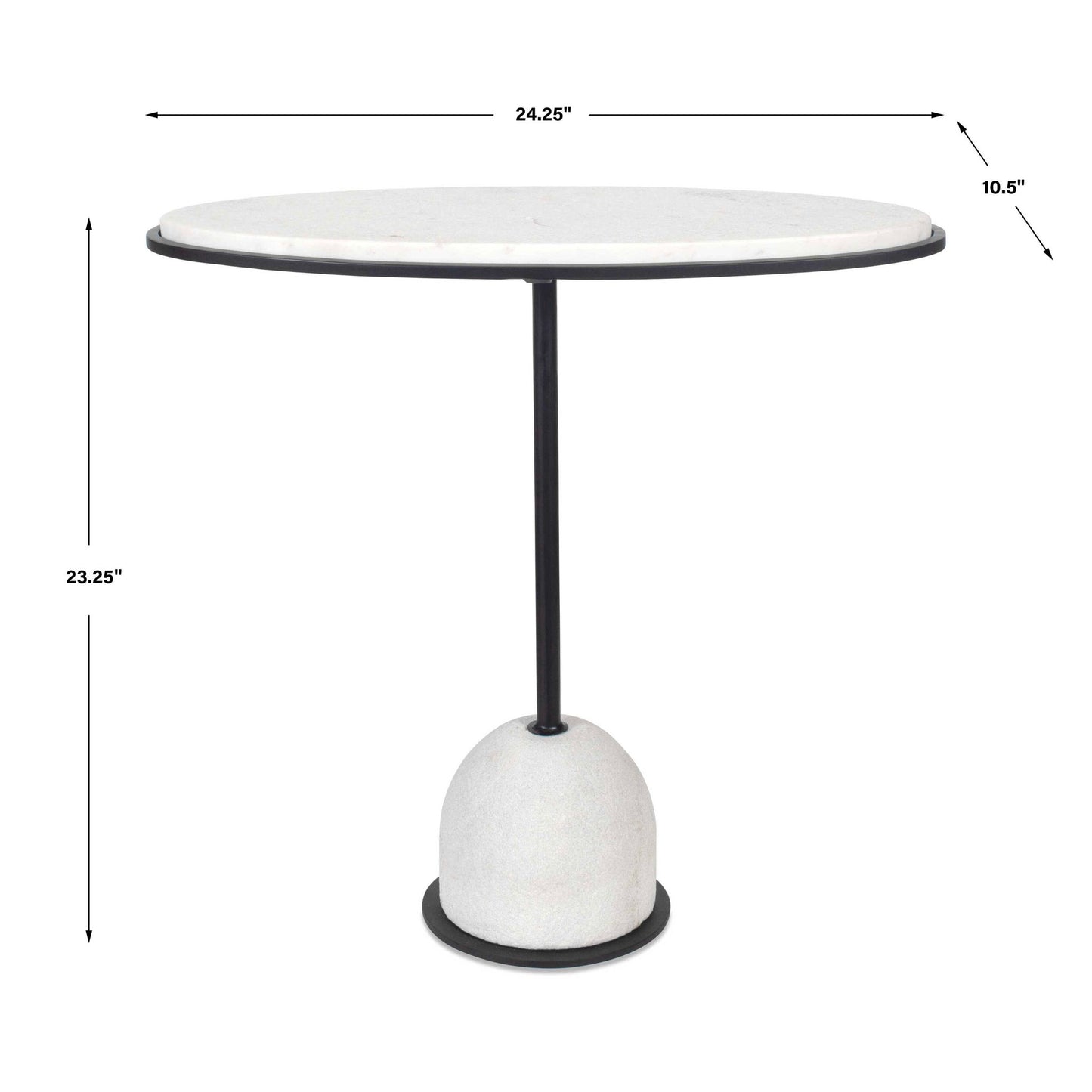 Morro - Marble Side Table - White / Black