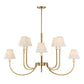 Poppins - 8 Light Brass Chandelier - White / Gold