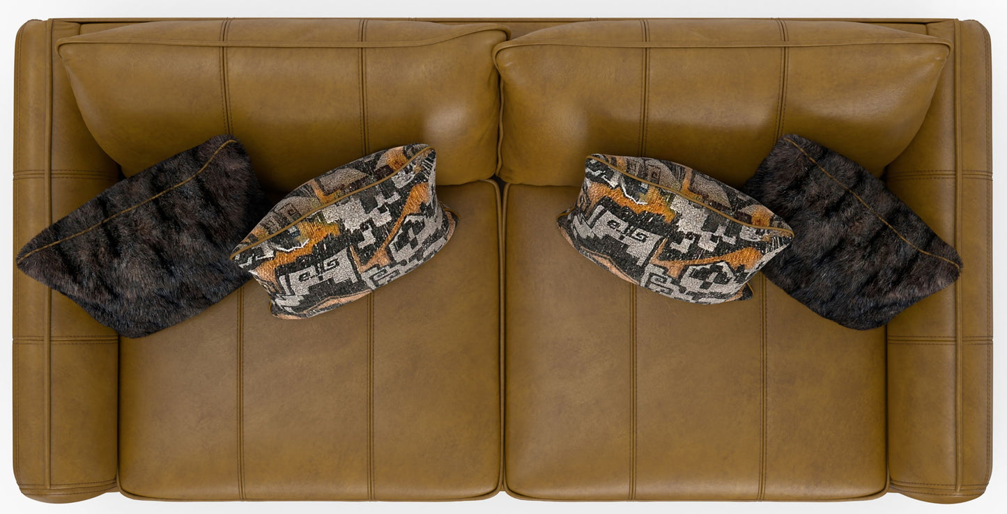 Corvara - Top Grain Italian Leather Match Sofa - Caramel