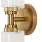 Wellsville - 2 Light Brass Sconce - White / Gold