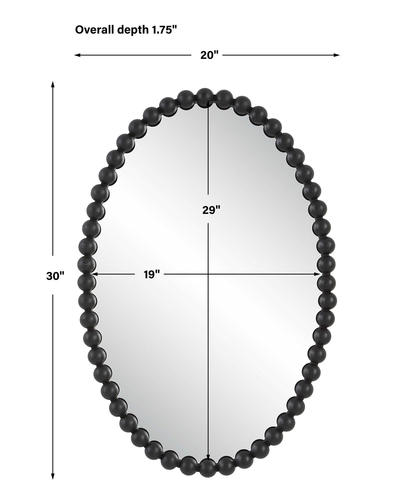 Serna - Black Oval Mirror