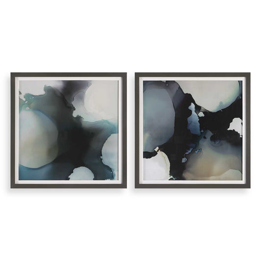 Telescopic - Abstract Framed Prints (Set of 2) - Black