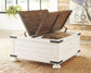 Wystfield - Cocktail Table with Storage - White / Brown