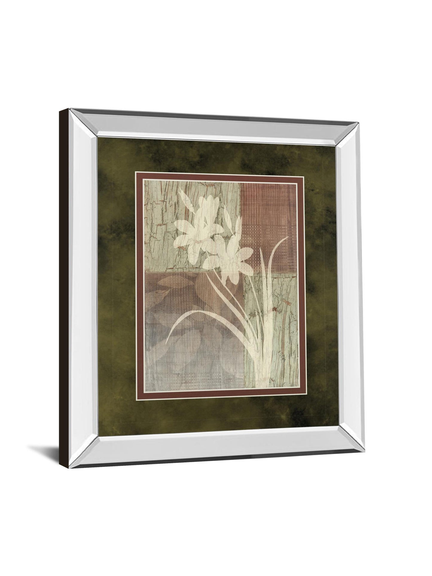 Lily Silhouette By Various - Mirror Framed Print Wall Art - White