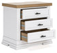 Ashbryn - Three Drawer Night Stand - White / Natural