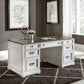 Allyson Park - 3 Piece Home Office Set (Complete Desk) - Wirebrushed White / Charcoal