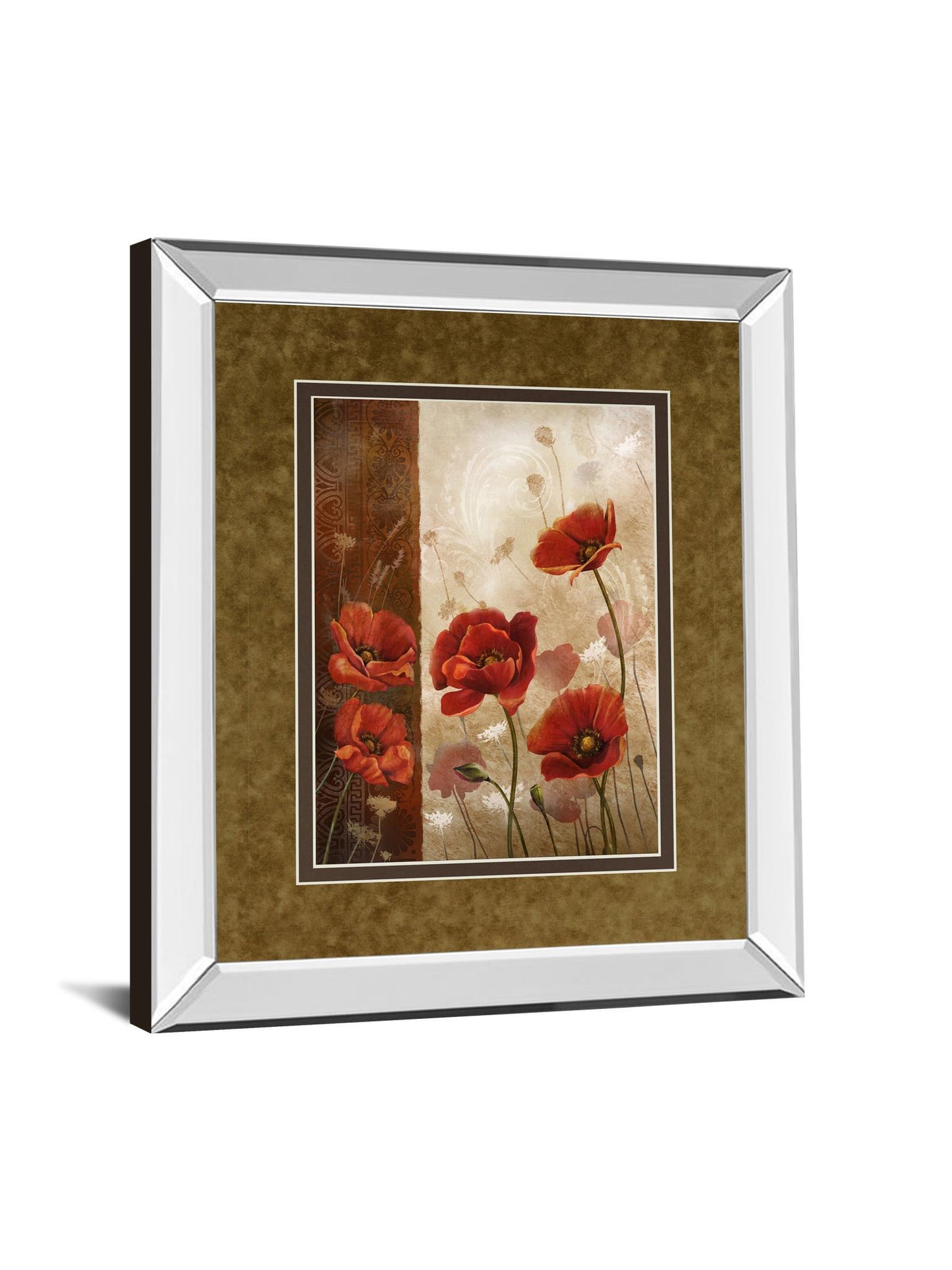 Wild Poppies I By Conrad Knutsen - Mirror Framed Print Wall Art - Red