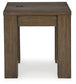Rosswain - Square End Table - Warm Brown