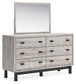 Vessalli - Dresser And Mirror - Gray