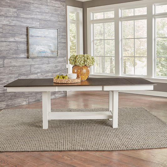 Brook Bay - Trestle Table - White & Brown