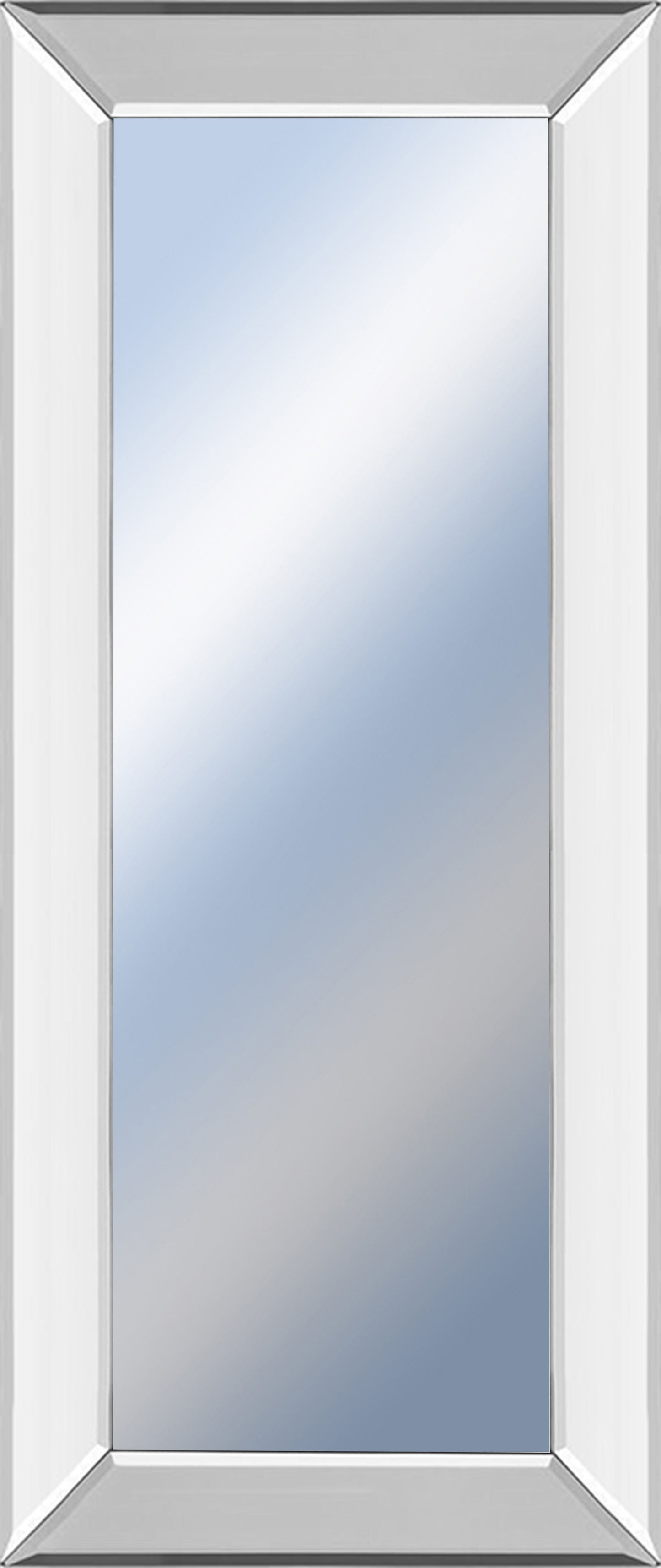 18x42 Decorative Framed Wall Mirror By Classy Art Mirror - White