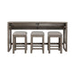 Bartlett Field - 4 Piece Living Room Set (Console Bar Table & 3 Console Stools) - Dusty Taupe