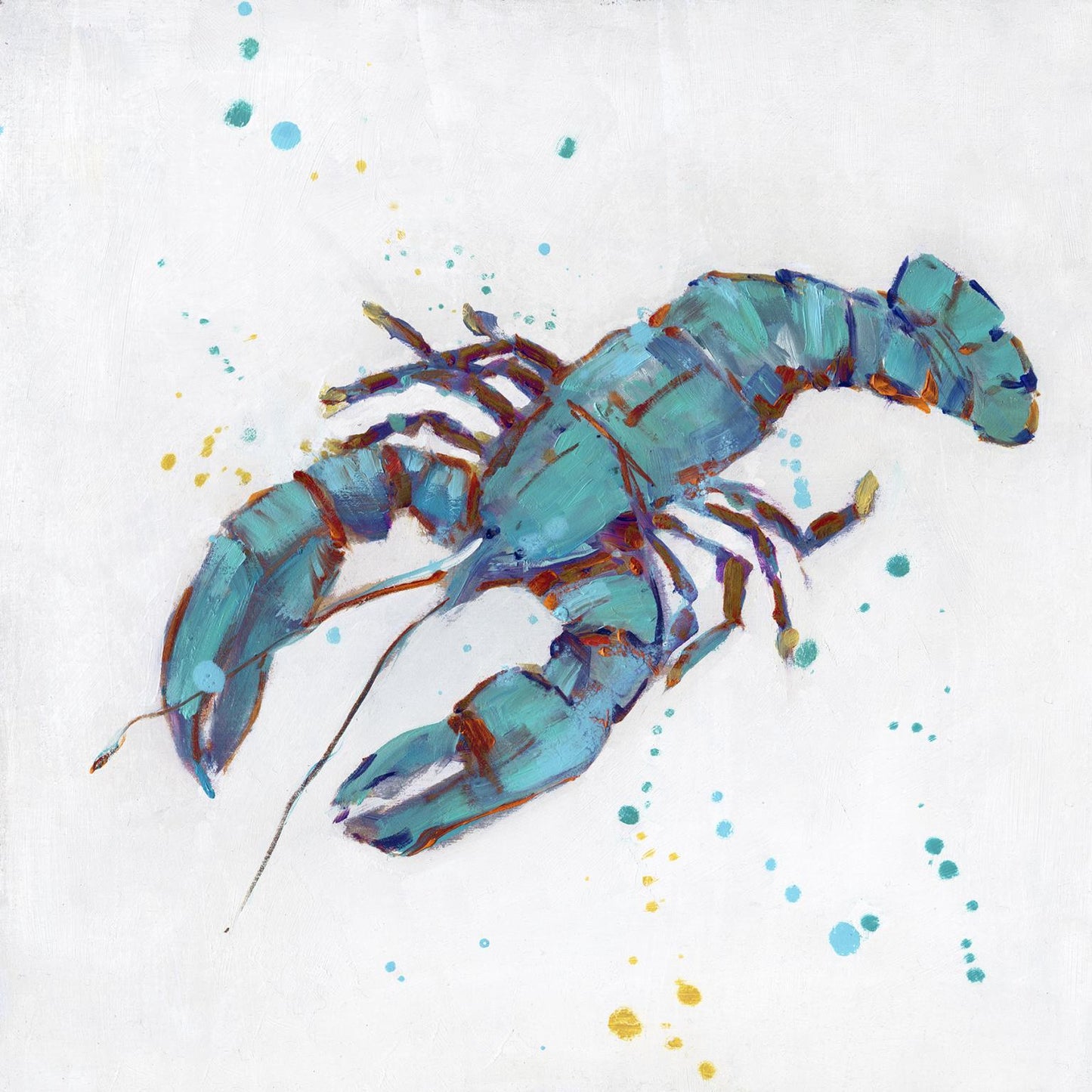Framed - Bubbly Blue Lobster By Sally Swatland