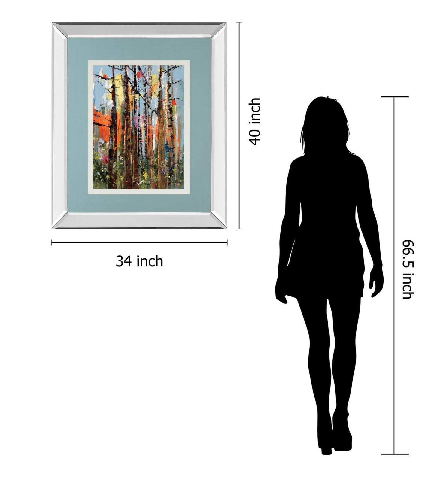 Eclectic Forest By Rebecca Meyers - Mirror Framed Print Wall Art - Red