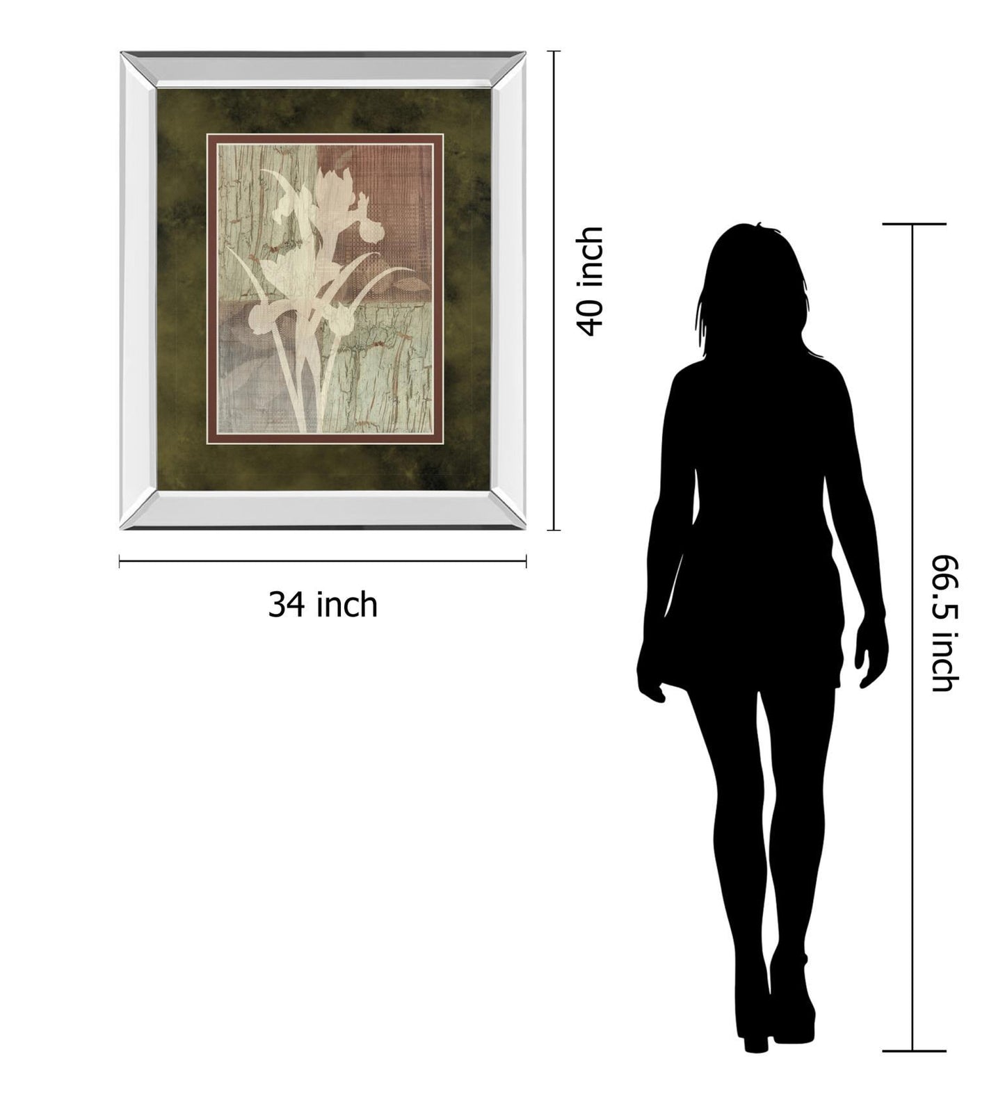 Iris Silhouette By Various - Mirror Framed Print Wall Art - White