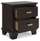 Covetown - Two Drawer Night Stand - Dark Brown