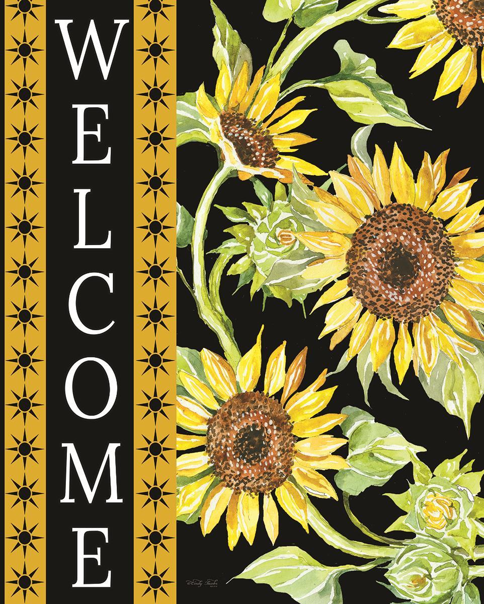 Framed Small - Welcome Sunflowers By Cindy Jacobs - Yellow